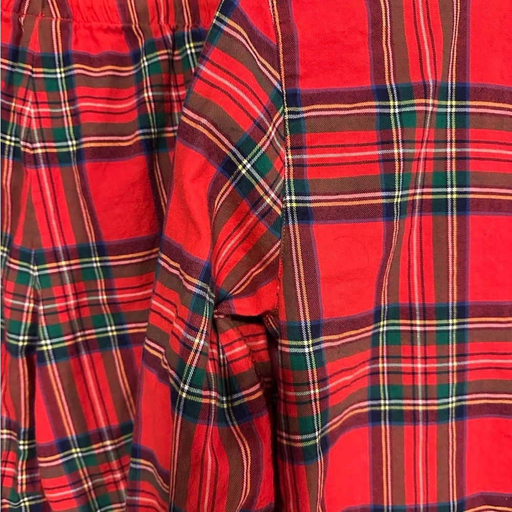 Vineyard Vines Red Plaid Pajama Set Green Trim 100% Cotton XS/S Like New - Picture 6 of 7